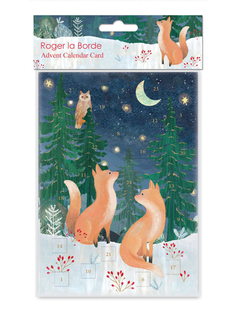 Curious Foxes Advent Calendar Card