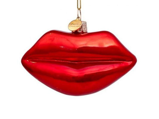Pop Art Lips Hand Blown Glass Ornament