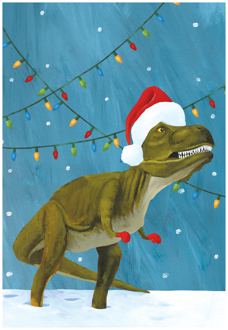 Dinosaur Lights Holiday Card