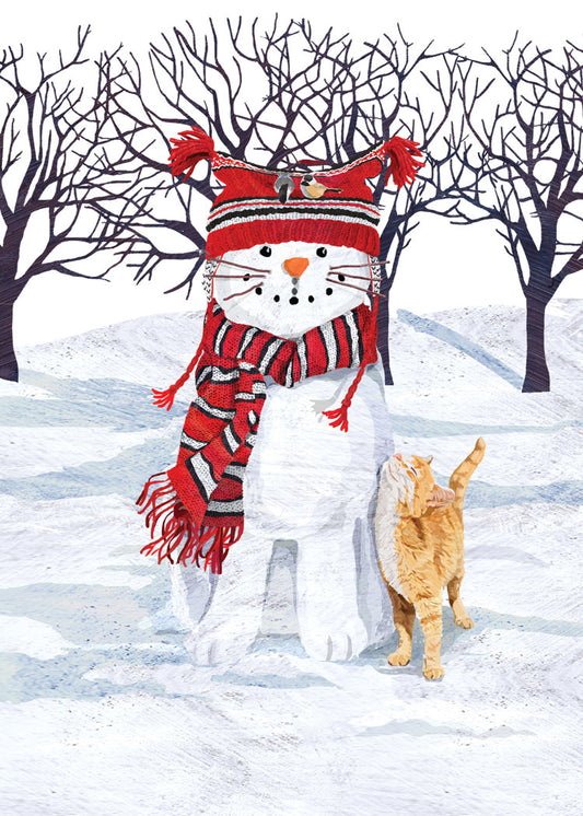 Cat Snowman Holiday Card