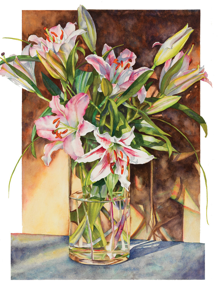 Lilies in Glass Card