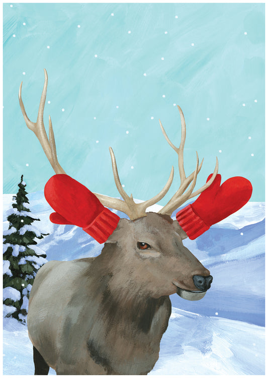 Winter Elk Holiday Card