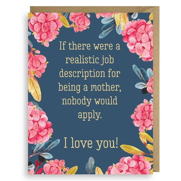 Mother's Job Description Card