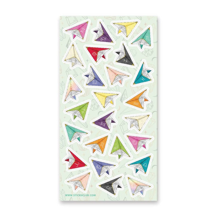 Zodiac Paper Planes Sticker Sheet