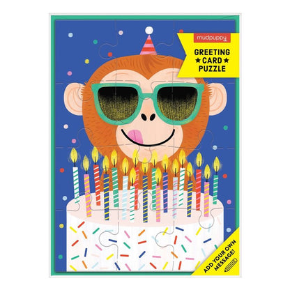 Monkey Around With Cake Puzzle Card