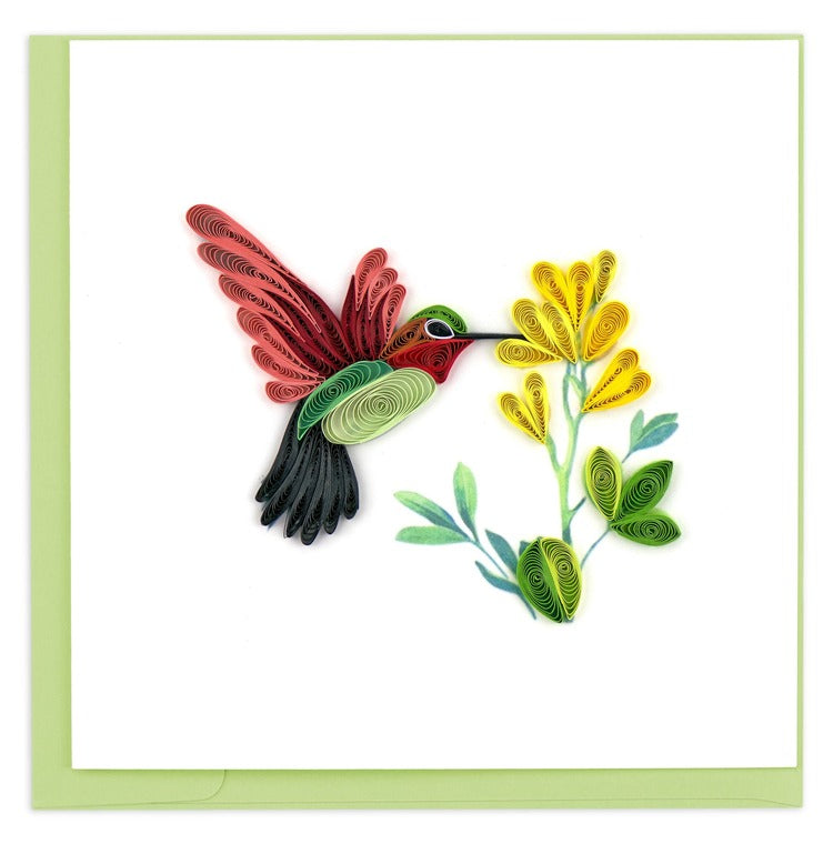 Hummingbird & Flower Quilling Card