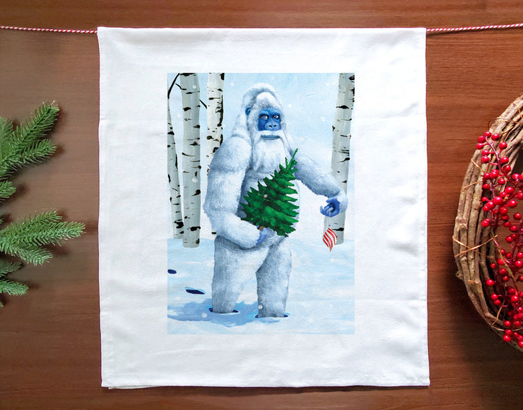 Christmas Yeti Holiday Tea Towel