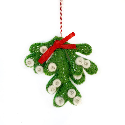 Mistletoe Felted Ornament