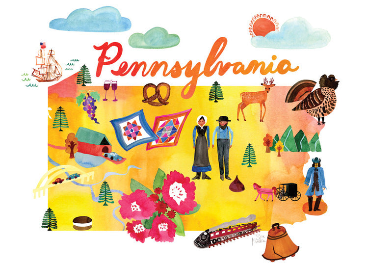 Watercolor USA: Pennsylvania Card