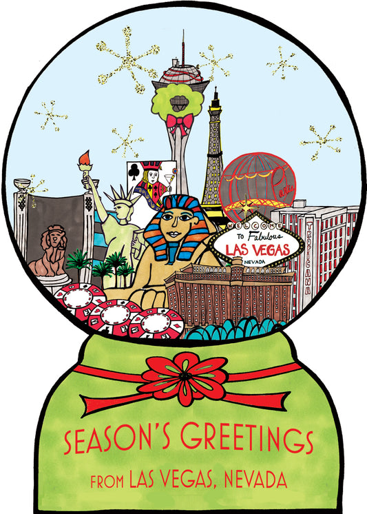 Las Vegas Snowglobe Holiday Card
