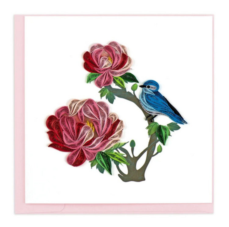 Flowers & Bluebird Quilling Card