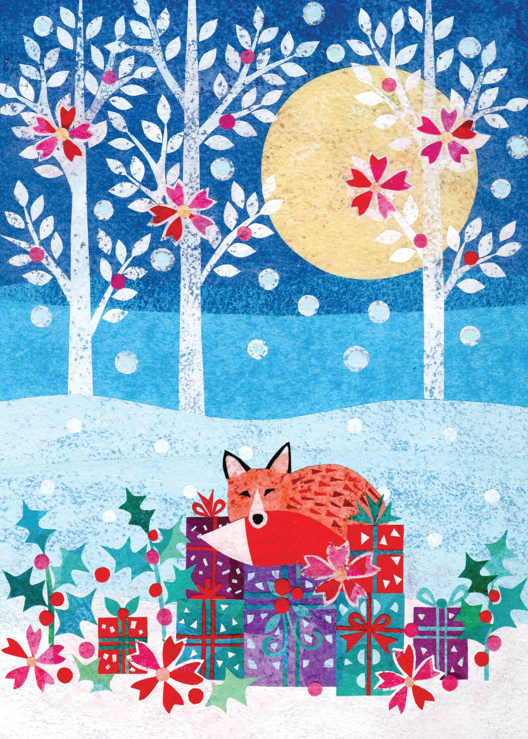 Fox with Presents Holiday Card
