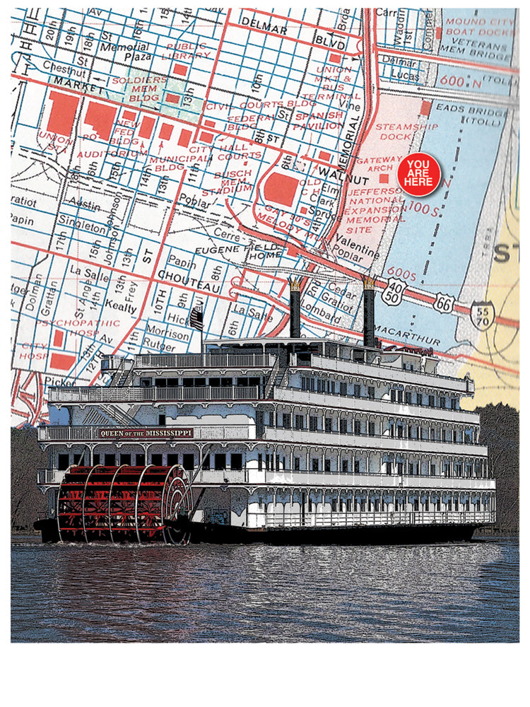 Mississippi Steamboat Card
