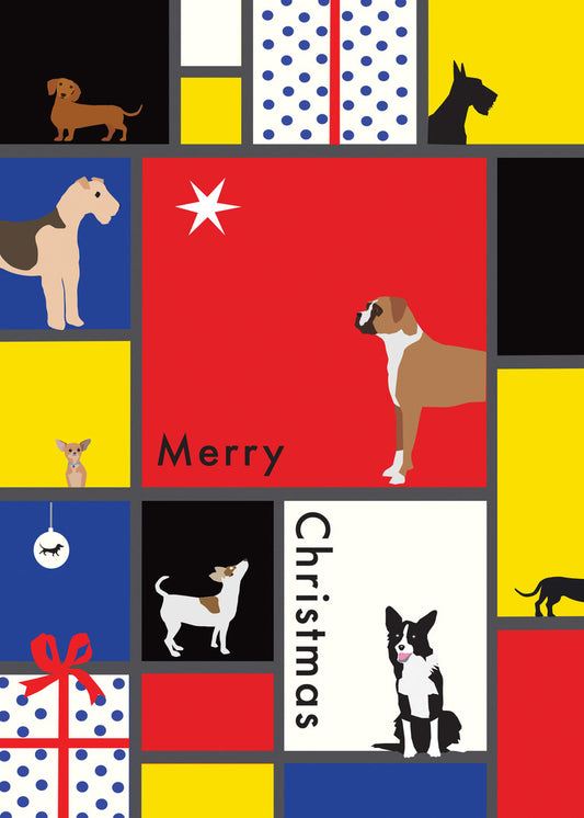 Mondrian Dogs Holiday Card