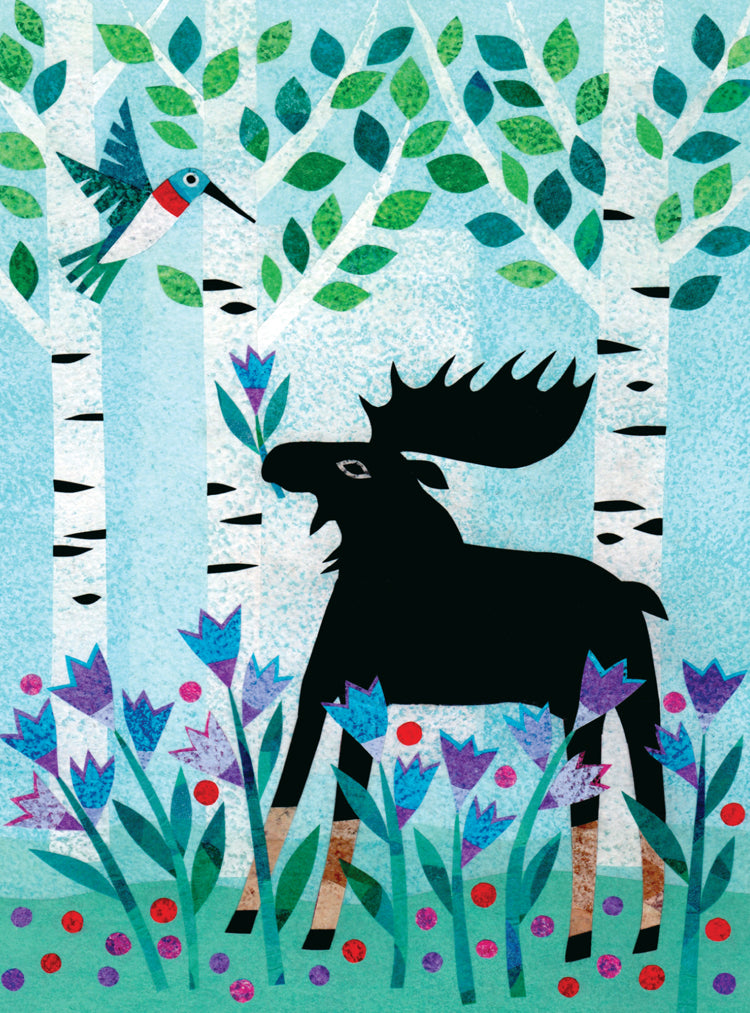 Moose Flowers Card – Allport Editions