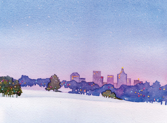 City Snow Holiday Card