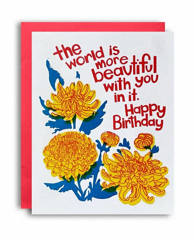 Happy Birthday Floral Mums Card