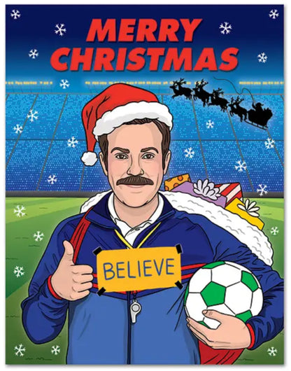 Ted Lasso Believe Christmas Card