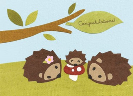 Hedgehog Family Collage Card