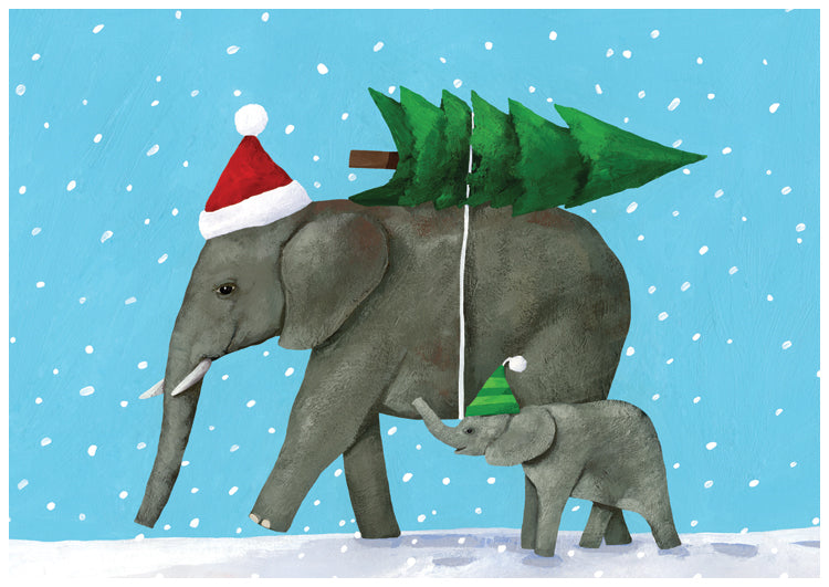 Elephants Holiday Card