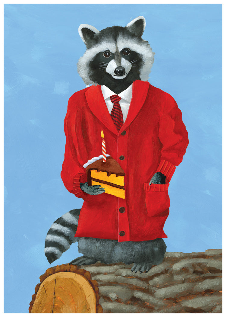 Raccoon Birthday Card