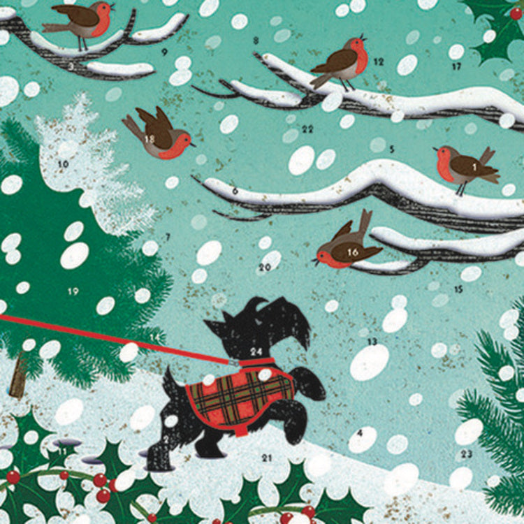 Scottie Dog Advent Calendar Card