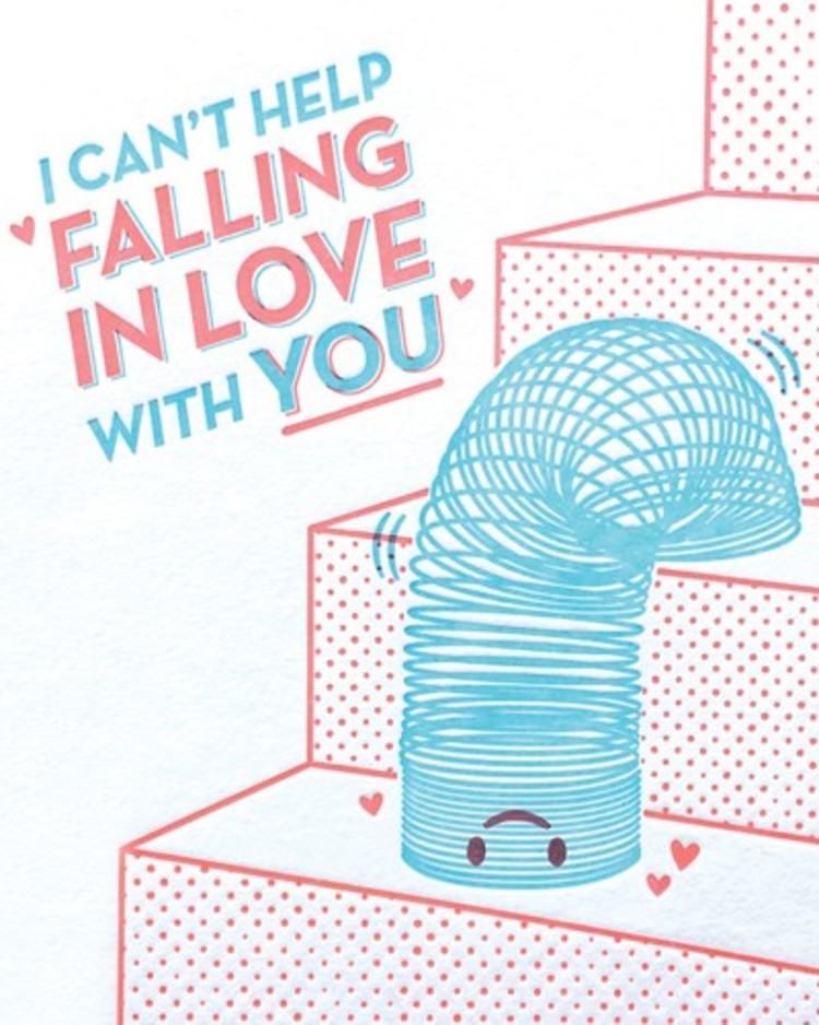 Fall in Love Slinky Letterpress Card
