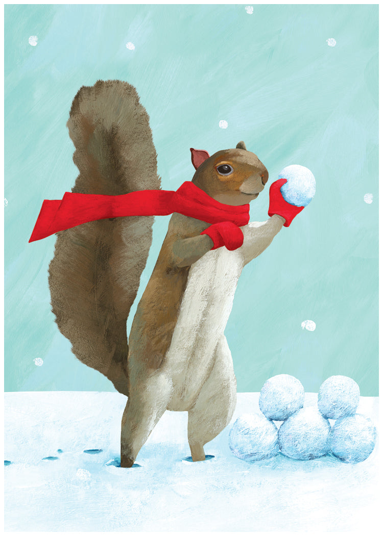 Snowball Fight Holiday Card