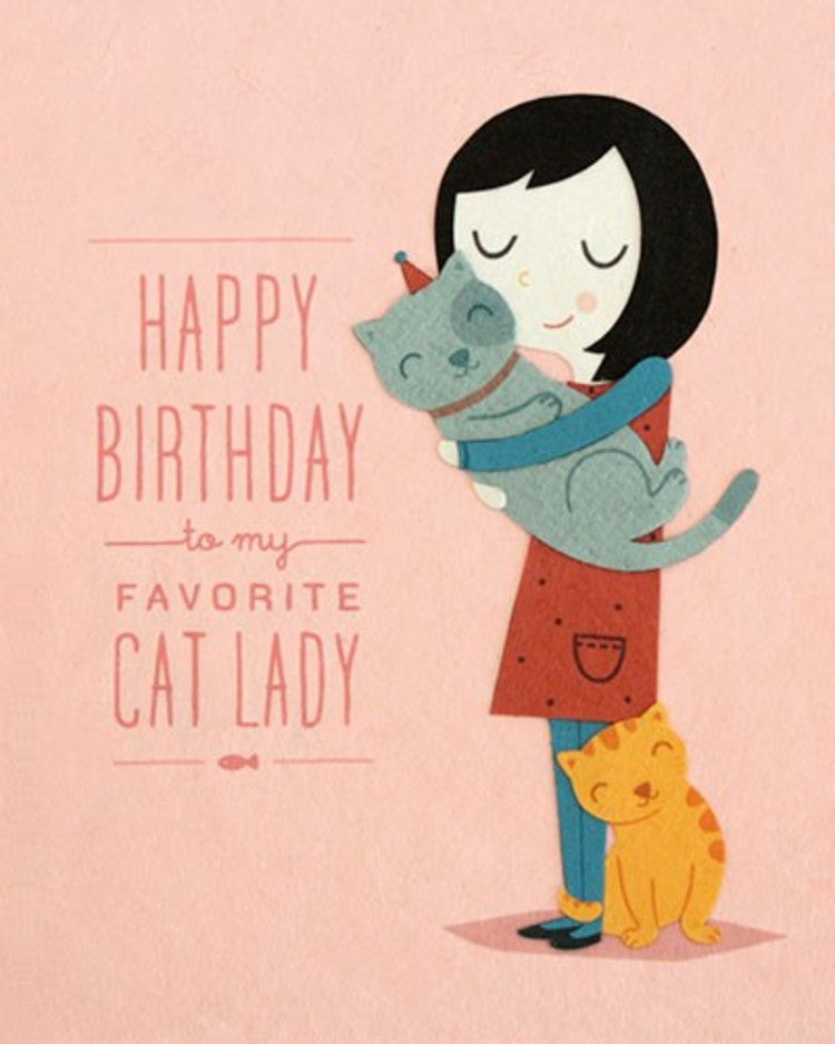 Cat Lady Birthday Collage Card