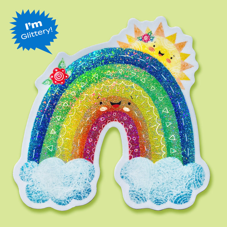 Rainbow Bright and Bold Glitter Sticker