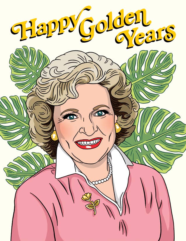 Golden Years Betty White Retirement Card