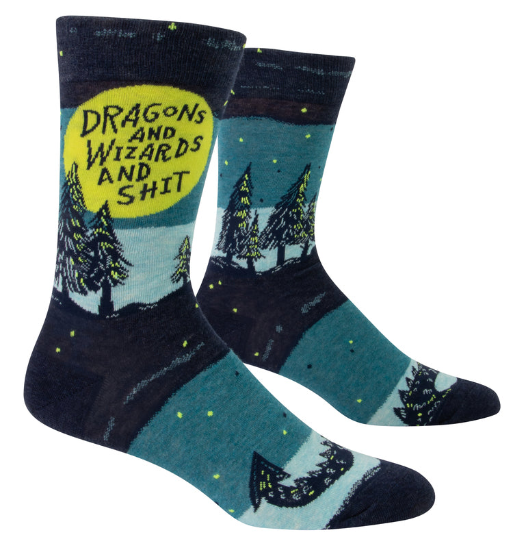Dragons & Wizards & Sh*t Men's Crew Socks