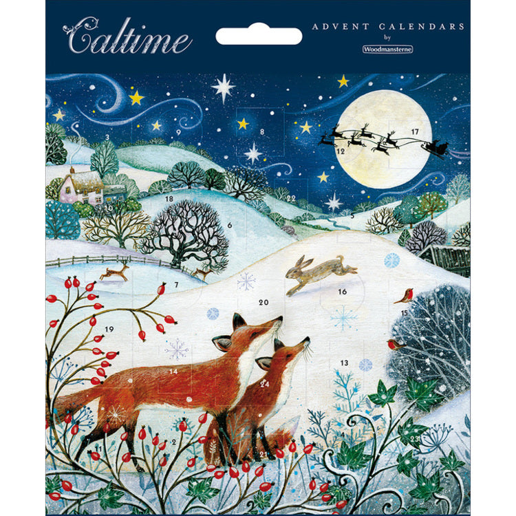 Fox in Moonlight Advent Calendar Card