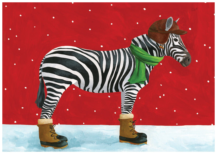 Winter Zebra Holiday Card Allport Editions