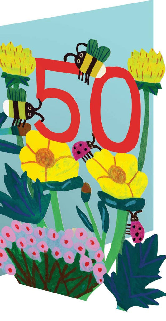 50 Bees Lasercut Birthday Card