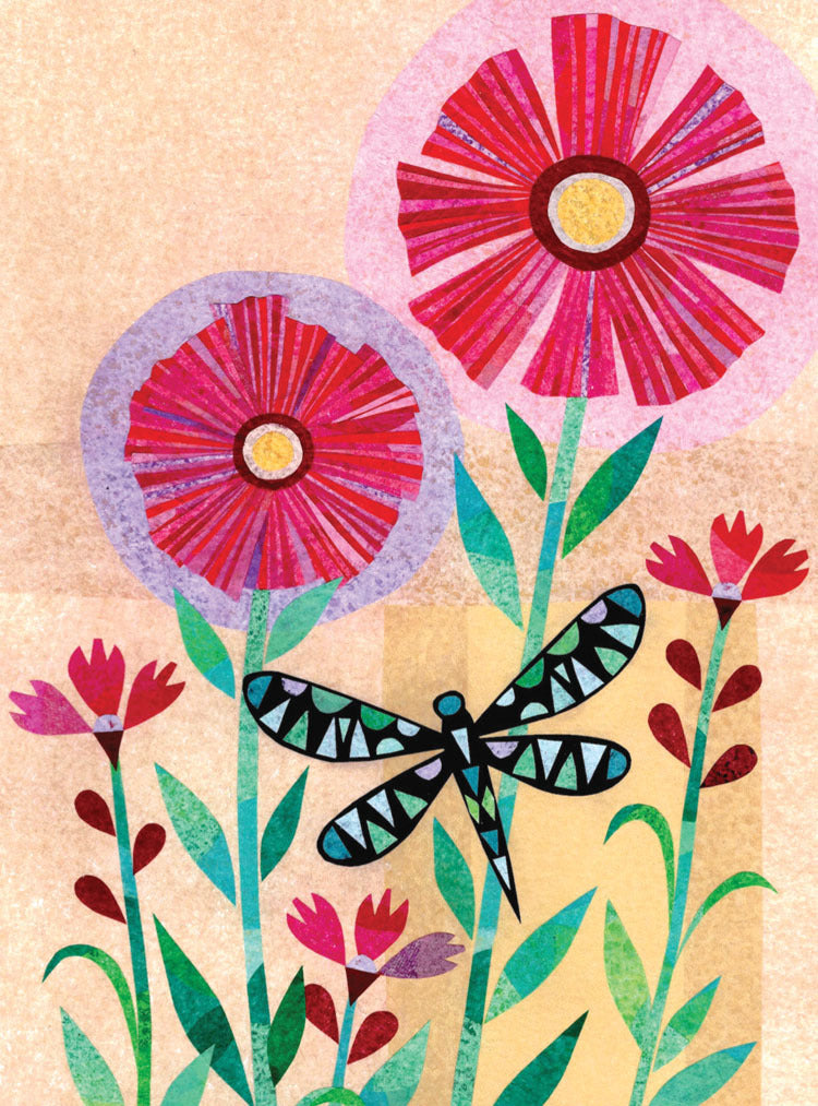 Dragonfly and Flower (Valentine's) Card