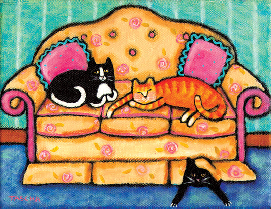 3 Sofa Cats Card