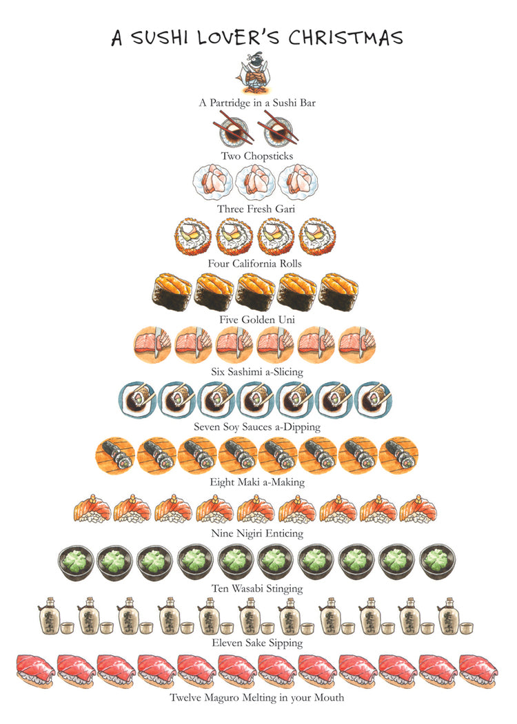 Sushi Lover's Christmas Holiday Card