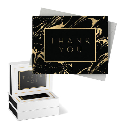 Rich Swirl Thank You Deco Boxed Cards