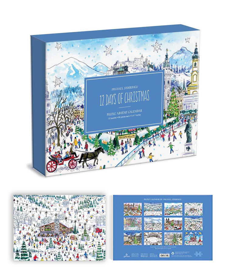 Snowy Villages of the World 12-Day Advent Calendar Puzzle - 80pc