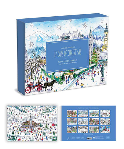 Snowy Villages of the World 12-Day Advent Calendar Puzzle - 80pc