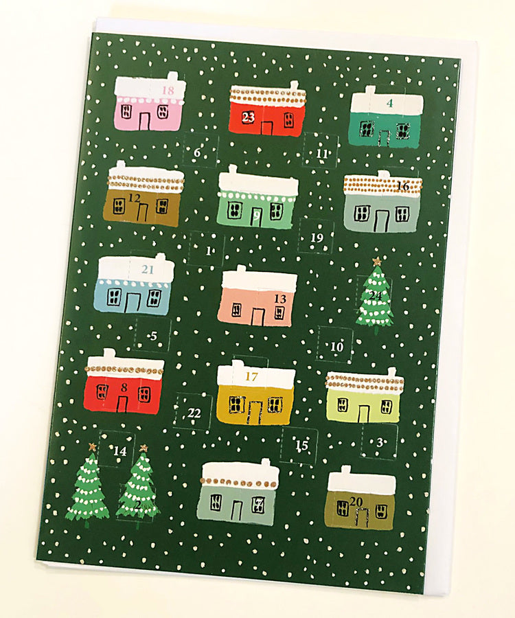 Little Houses Advent Calendar Card