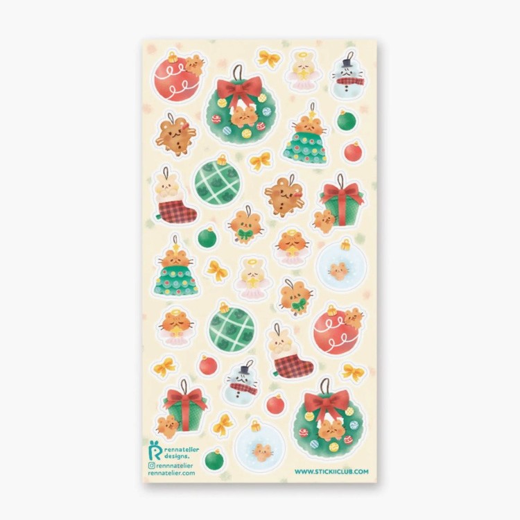 Cutie Tree Ornaments Sticker Sheet