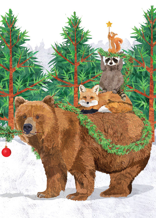 Woodland Creature Tree Holiday Card