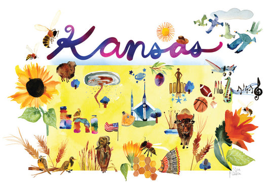 Watercolor USA: Kansas Card