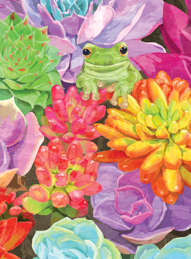 Succulents Frog Card