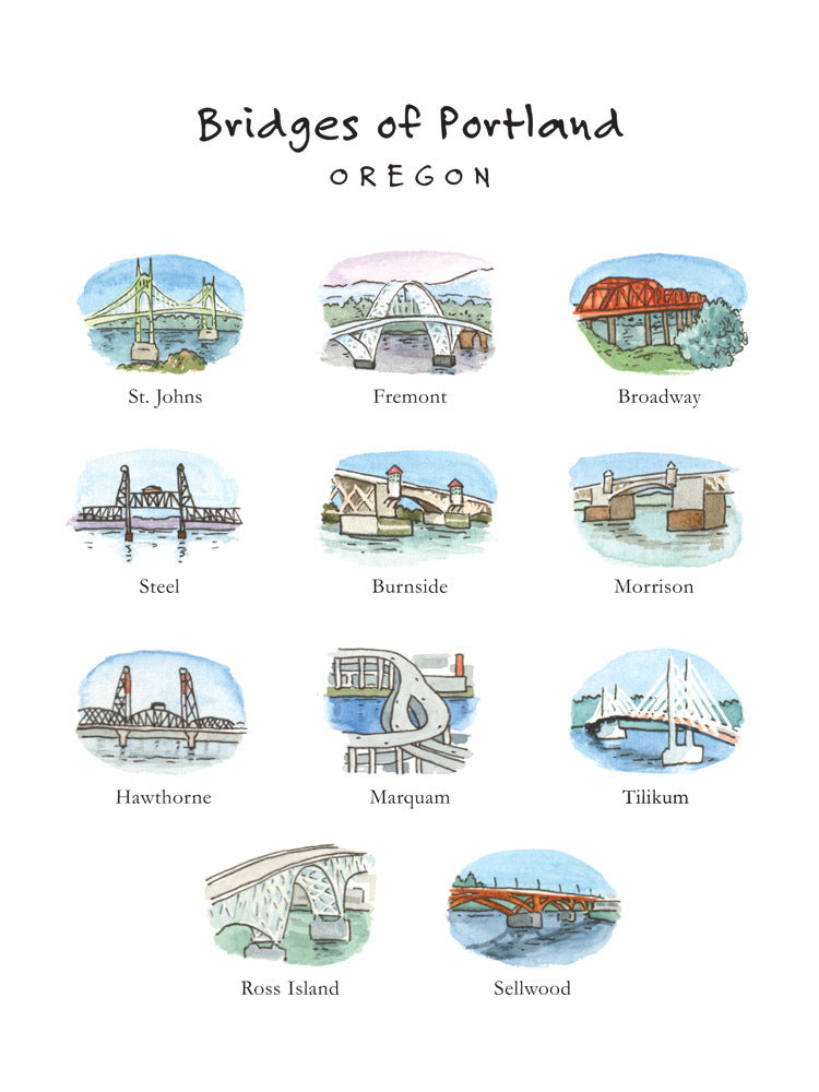 Portland Bridges Card