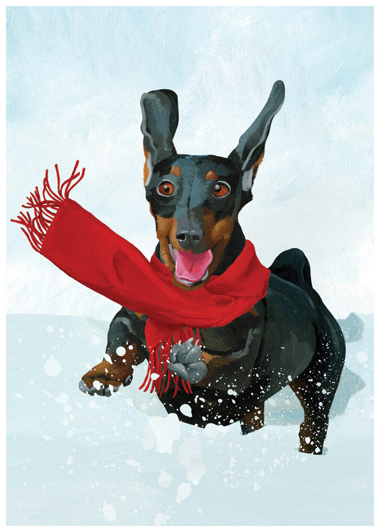 Dachshund Through the Snow Holiday Card