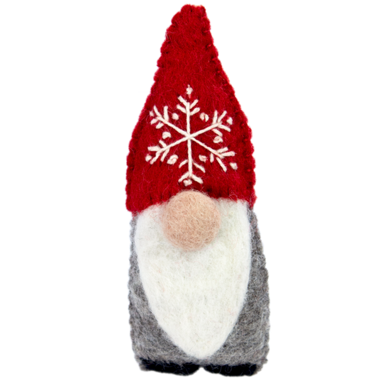 Snowflake Gnome Felted Ornament